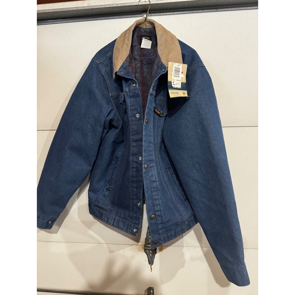Vintage Saddle King by Key Denim Jacket Blanket LinedCorduroy Collar 46 Tall NWT